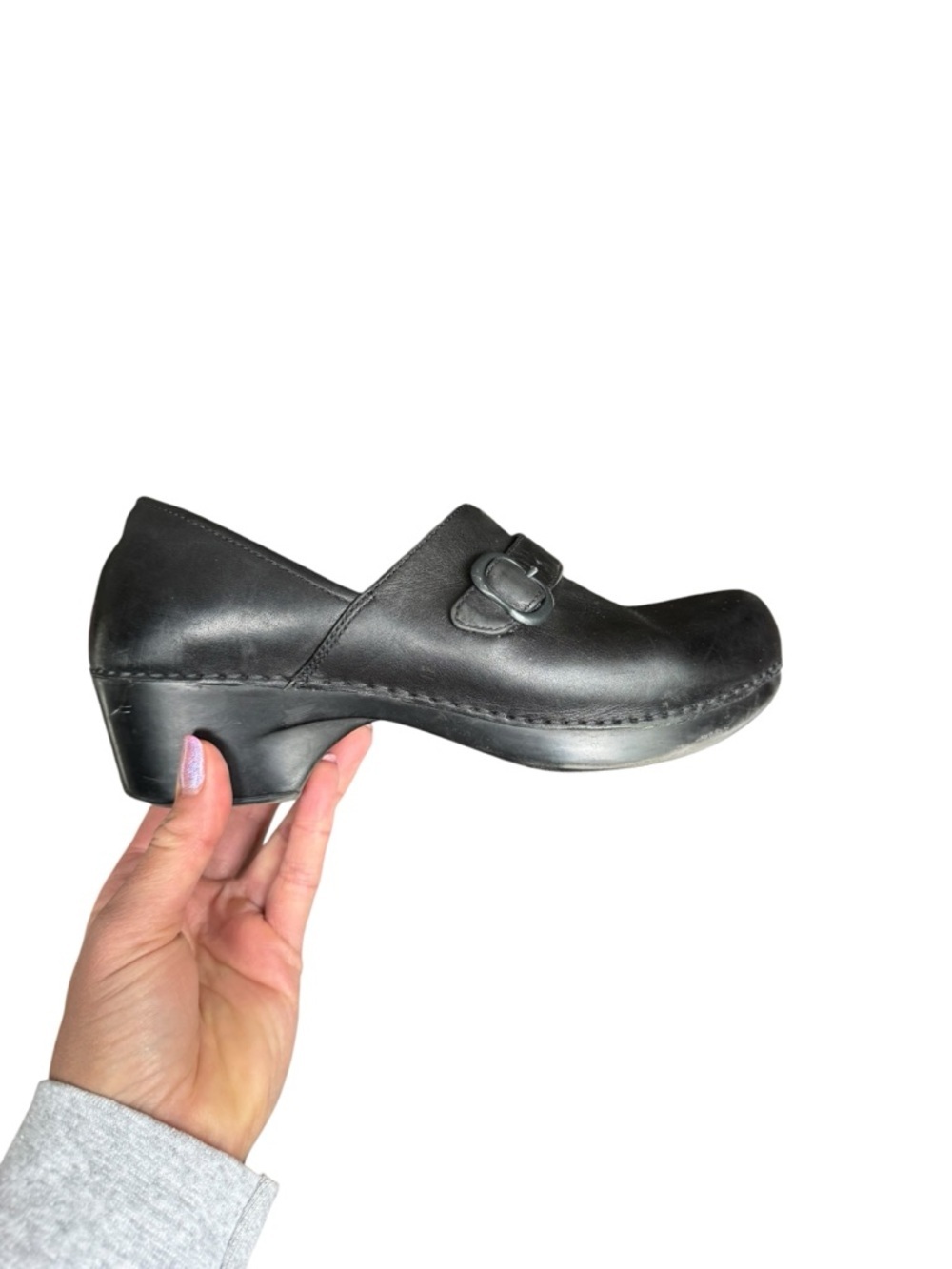 Dansko Black Leather Clogs EU 40 US 9.5 Comfort Work Nurse Shoes Slip On